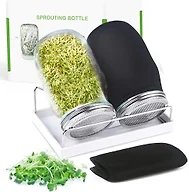 Kitmiido Organic Seed Sprouting Jar Kit – 2 × 32 oz Wide-Mouth Mason Jars