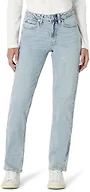 Amazon Essentials Women's High-Rise Straight Leg Jean, Iced Light Wash, 18 Short