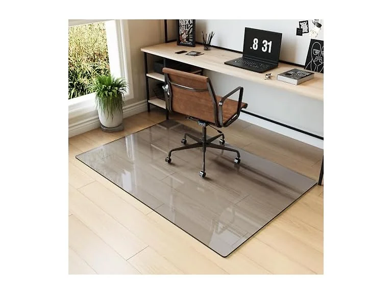 Koonmi Grey Glass Chair Mat 36" x 55"