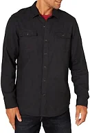 Amazon Essentials Men's Slim-Fit Flannel Long-Sleeve Button Down Shirt, Two-Pocket, 100% Cotton, Plaid, Black, X-Small