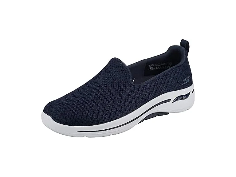 Skechers Women's Go Walk Arch Fit - Grateful, Navy/White, 8 Wide