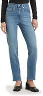 Levi's Women's 724 High Rise Straight Jeans (Also Available in Plus), (New) Camp Denim Rhinestone, 25 Long