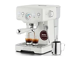 Neretva Stainless Steel Espresso Machine with Visible Pressure Guage-White