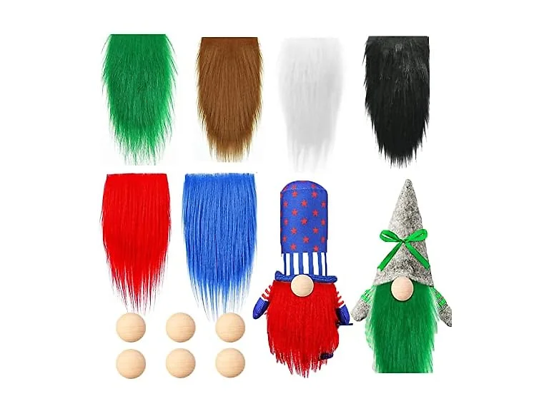 6 Pcs Colorful Gnome Beard Handmade Faux
