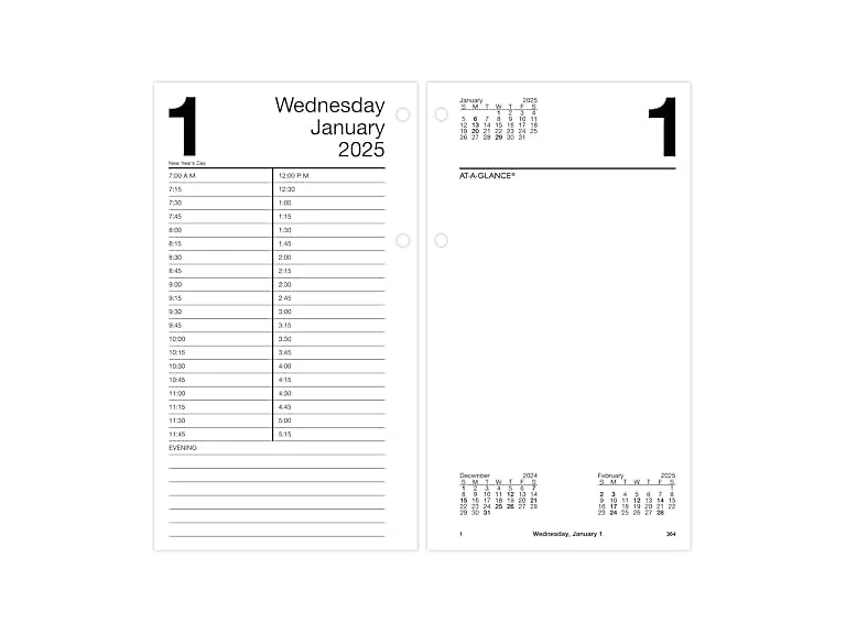 AT-A-GLANCE 2025 Desk Calendar Refill, Daily