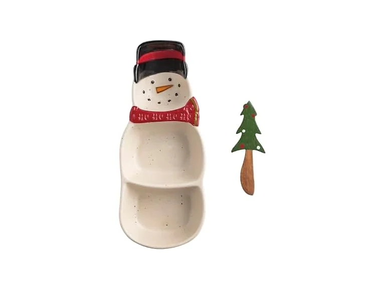 Mud Pie Snowman Triple Tidbit Set
