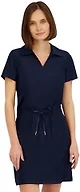 Spyder Womens Collared Stretch Short Sleeve Knit Dress, Navy, Large