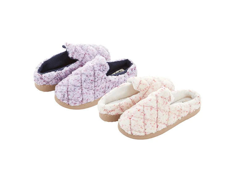 Floopi Womens Sherpa Fur Quilted Slippers