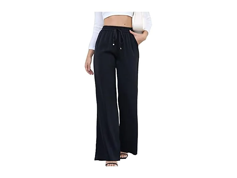 Heipeiwa Women (XS) Straight Wide Leg Satin Pants