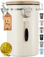 Veken Coffee Canister,39OZ, 2.2lbs,Large Airtight Stainless Steel Container