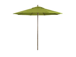 9ft Rd Faux Wood Metal Patio Umbrella, Push Open Pin Stop