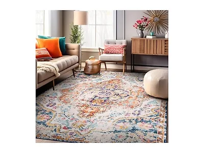 Rugshop Vintage Distressed Bohemian Area