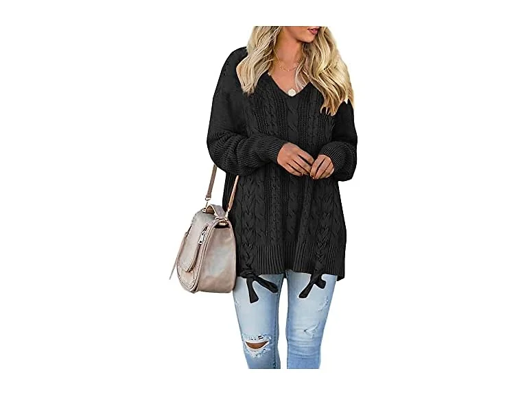 Yskkt Women (XXL) Pullover Sweaters Cable V Tops