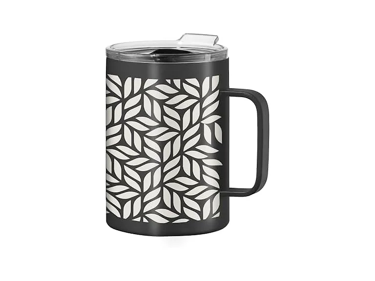 Oggi ThermoMug Stainless Steel Insulated Mug-Geo Leaf