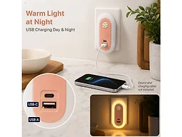 Darkness Sensor LED Night Light 2-Pack, Auto On/Off Plug-In Night Lights Pink