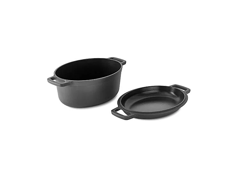 Zakarian by Dash Nonstick Cast Iron Double Dutch Oven