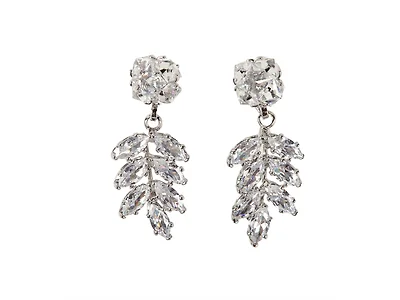 Silver CZ Drop Earrings