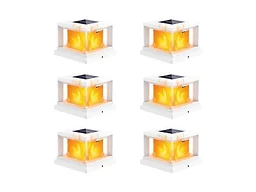 Brightever KN0001 Solar Flame Post Cap Light White 6pack