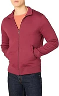 Amazon Essentials Men's Standard Full-Zip Fleece Mock Neck Midweight Sweatshirt with Pockets, Red, Medium