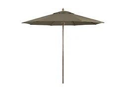 9ft Rd Faux Wood Metal Patio Umbrella, Push Open Pin Stop