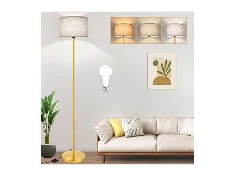 TOBUSA 65" Gold Floor Lamp