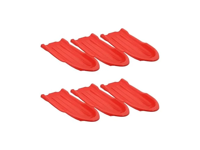 Superio Toboggan Snow Sled for Kids and Adults, 46" Red), 6 Pack