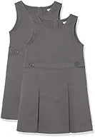 Amazon Essentials Girls' School Uniform Pleated Jumper Dress, Grey, XX-Large