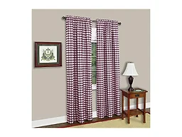 Sweet Home Collection SHC-PANEL-1605-BURG 42X84 Buffalo Check Single Panel Curtains Burgundy