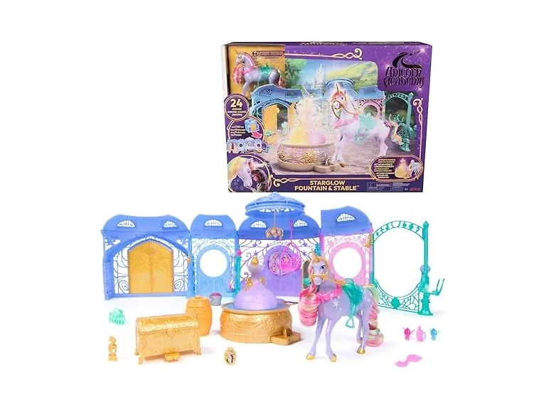 Unicorn Academy, Starglow Light-up Fountain & Stable Playset