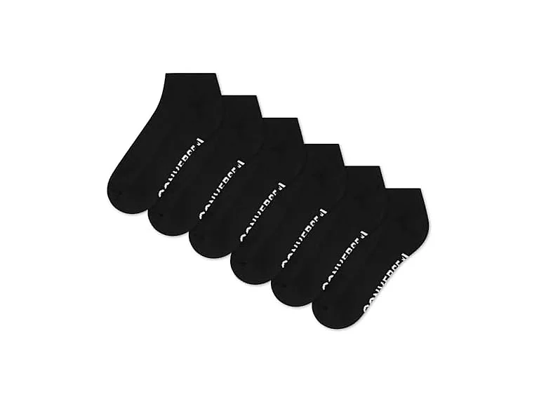 Converse Men's Low Sock, Black/6-Pack