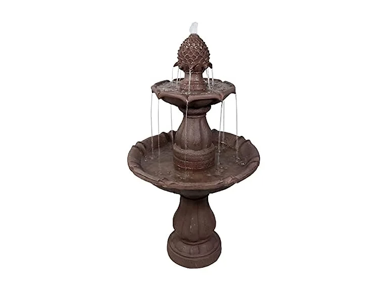 Sunnydaze 38-Inch Curved Plinth Outdoor Water Fountain