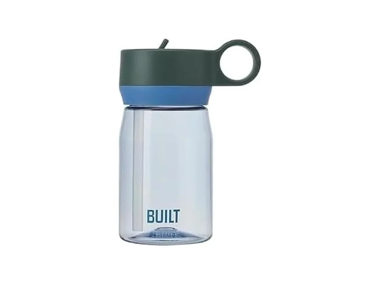 Built Cascade Water Bottle With Straw Lid, 12oz, Sea Glass