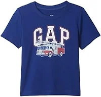 GAP Boys' Short Sleeve Graphic Tee, Bellwether Blue 193943, 6-12 Months