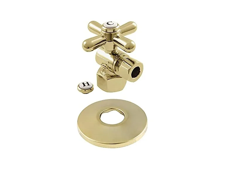 Kingston Brass Quarter-Turn Angle Shut-Off Valve, Pol Brass