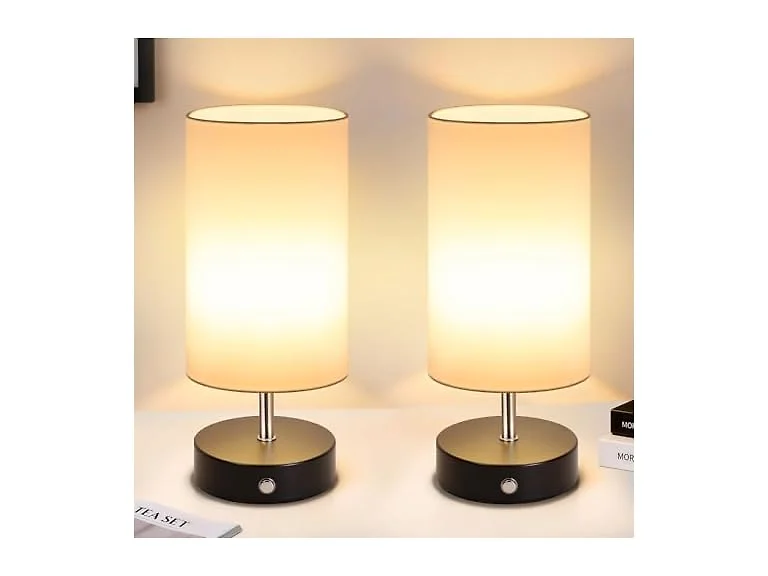 TOBUSA 2-Pack Cordless Table Lamps, Black