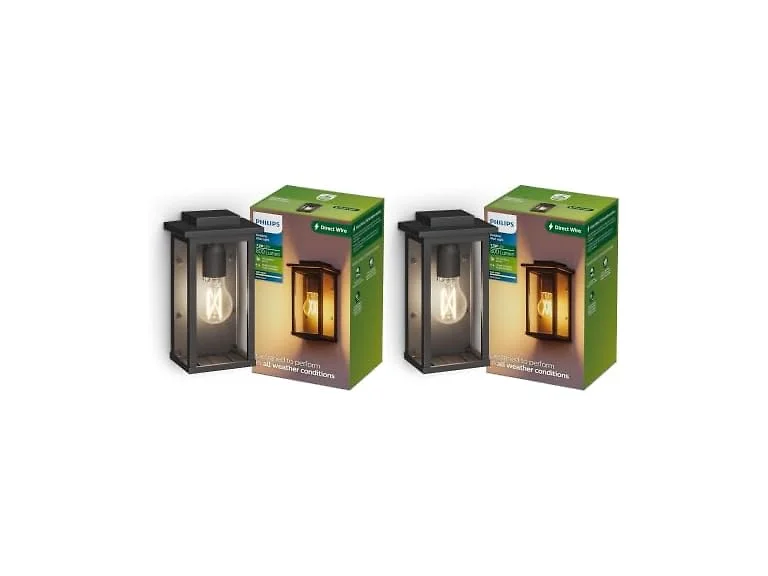 PHILIPS Mirth Outdoor Wall Light, E26 LED Bulb Included, 2 Lights