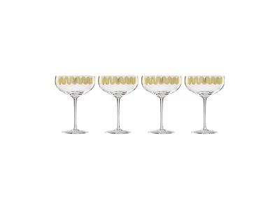 Cambridge Gold Decal Coupe Glasses, Set Of 4
