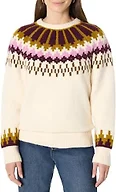 Amazon Essentials Women's Oversized-Fit Fair Isle Crewneck Sweater, Cream Caramel Chevron Knit, XX-Large