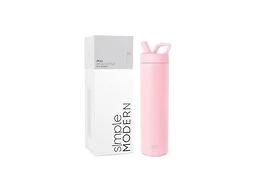 Simple Modern Water Bottle with Straw lid | Insulated Stainless Steel Thermos | Reusable Travel Water Bottles for Gym & Sports | Leak Proof & BPA Free | 24oz, Blush