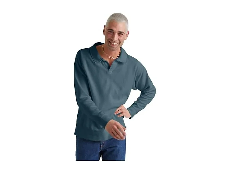 Hanes Men Originals Fleece Polo Shirt