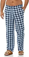 Amazon Essentials Men's Relaxed-Fit Lightweight Cotton Knit Lounge Pajama Pants, Blue Navy Buffalo, 3X-Large
