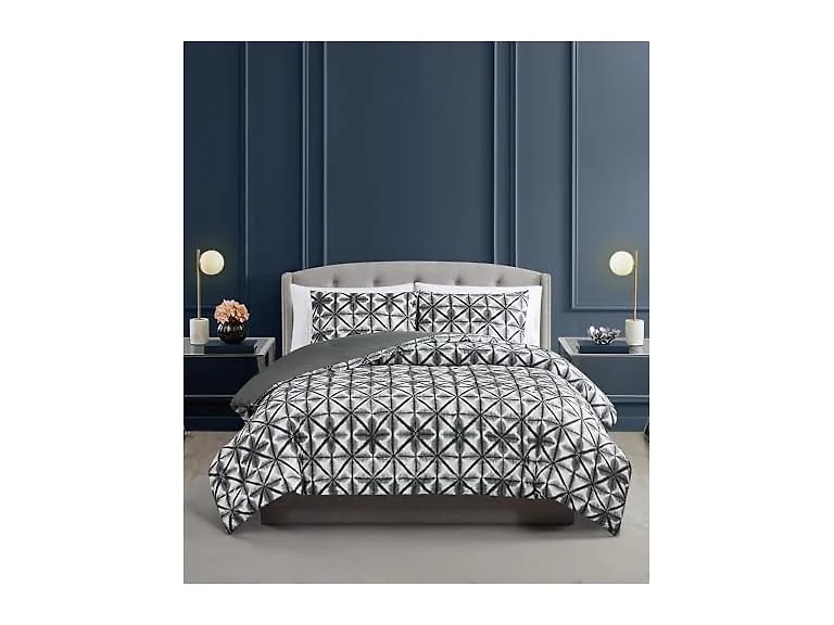 Vince Camuto Classic Shibori 100% Cotton Full/Queen Duvet Set