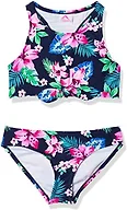 Kanu Surf Girls' Addie Beach Sport Racer Bikini, Peggy Navy, 14