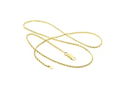 Italian Made 18K Gold Plated Sterling Silver 16" Diamond Cut Rope Chain