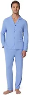 Amazon Essentials x Sofia Grainge Men's Long Sleeve Relaxed Fit Breathable Modal Jersey Pajama Set, Loungewear, Blue, Medium