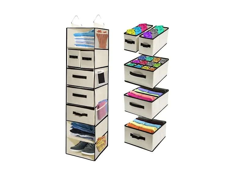 7-Shelf Closet Organizer w/ Drawers