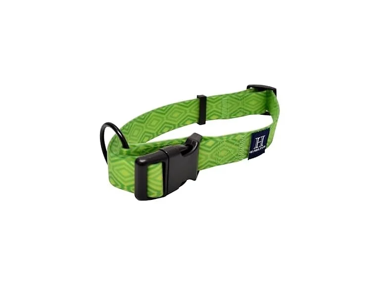 Hamilton Adjustable Waterproof Dog Collar, Lime Green Md/Lg