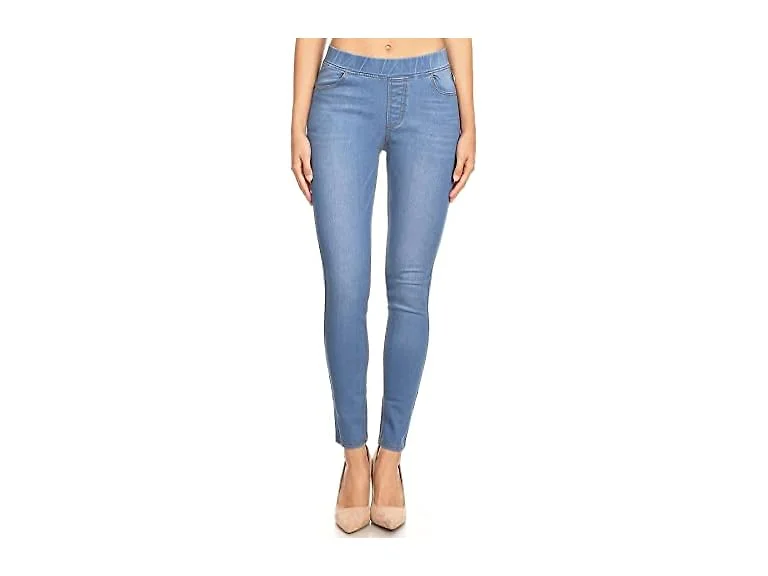 Jvini Women (L) High Waist Stretchy Pull-On Jean