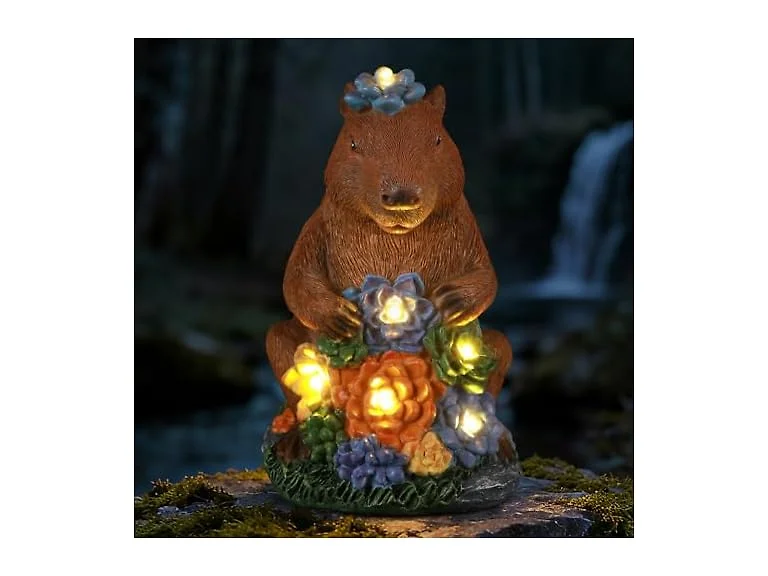 Solar Capybara Garden Statue