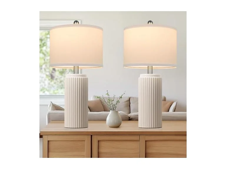 TOBUSA 23.5" Light Green Modern Ceramic Table Lamps Set of 2